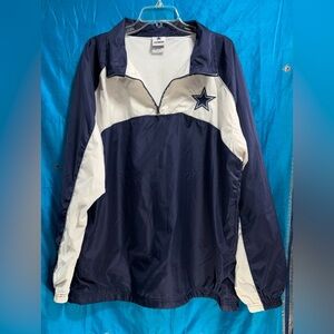 Cowboys Authentic Apparel 1/2 zip Pullover sideline windJacket Men’s size L